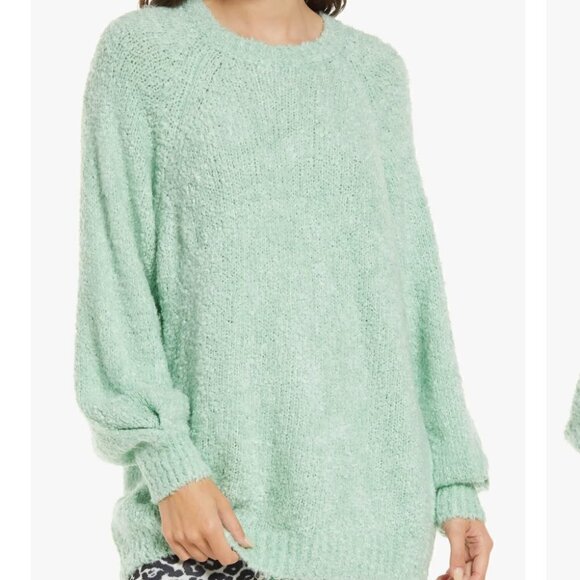 Topshop Boucle Oversize Sweater Mid Green - Picture 1 of 5